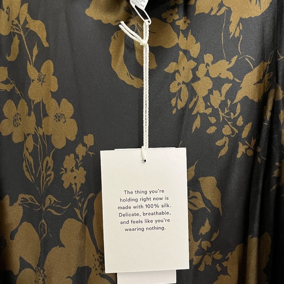 REFORMATION PARMA SILK DRESS - NIGHT GARDEN - SIZE LARGE - Picture 7 of 9